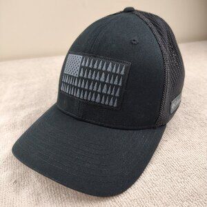 COLUMBIA Hat Fitted Adult L/XL Black Tree Flat Mesh Cap Hiking Fishing Outdoors